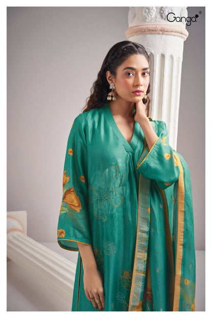 Galene 2067 Ganga Russian Silk Plazzo Style Suits