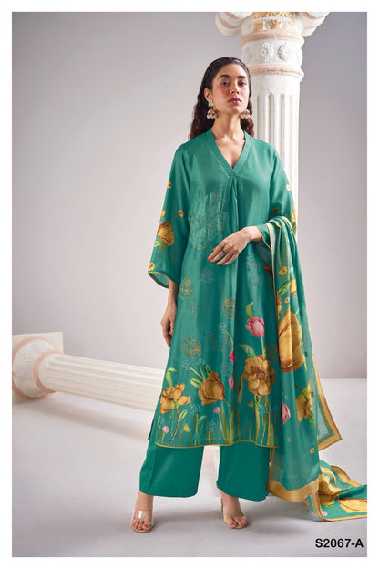 Galene 2067 Ganga Russian Silk Plazzo Style Suits