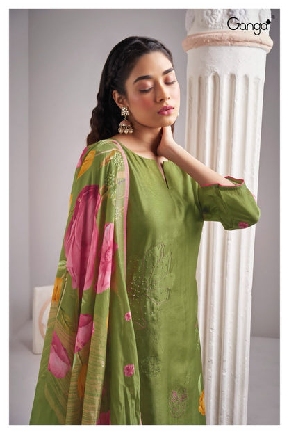 Galene 2067 Ganga Russian Silk Plazzo Style Suits