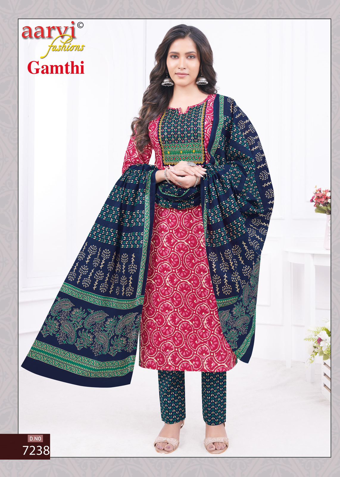 Gamthi Vol 3 Aarvi Fashions Cotton Readymade Pant Style Suits