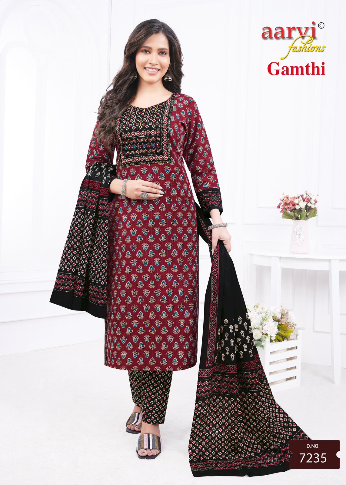 Gamthi Vol 3 Aarvi Fashions Cotton Readymade Pant Style Suits