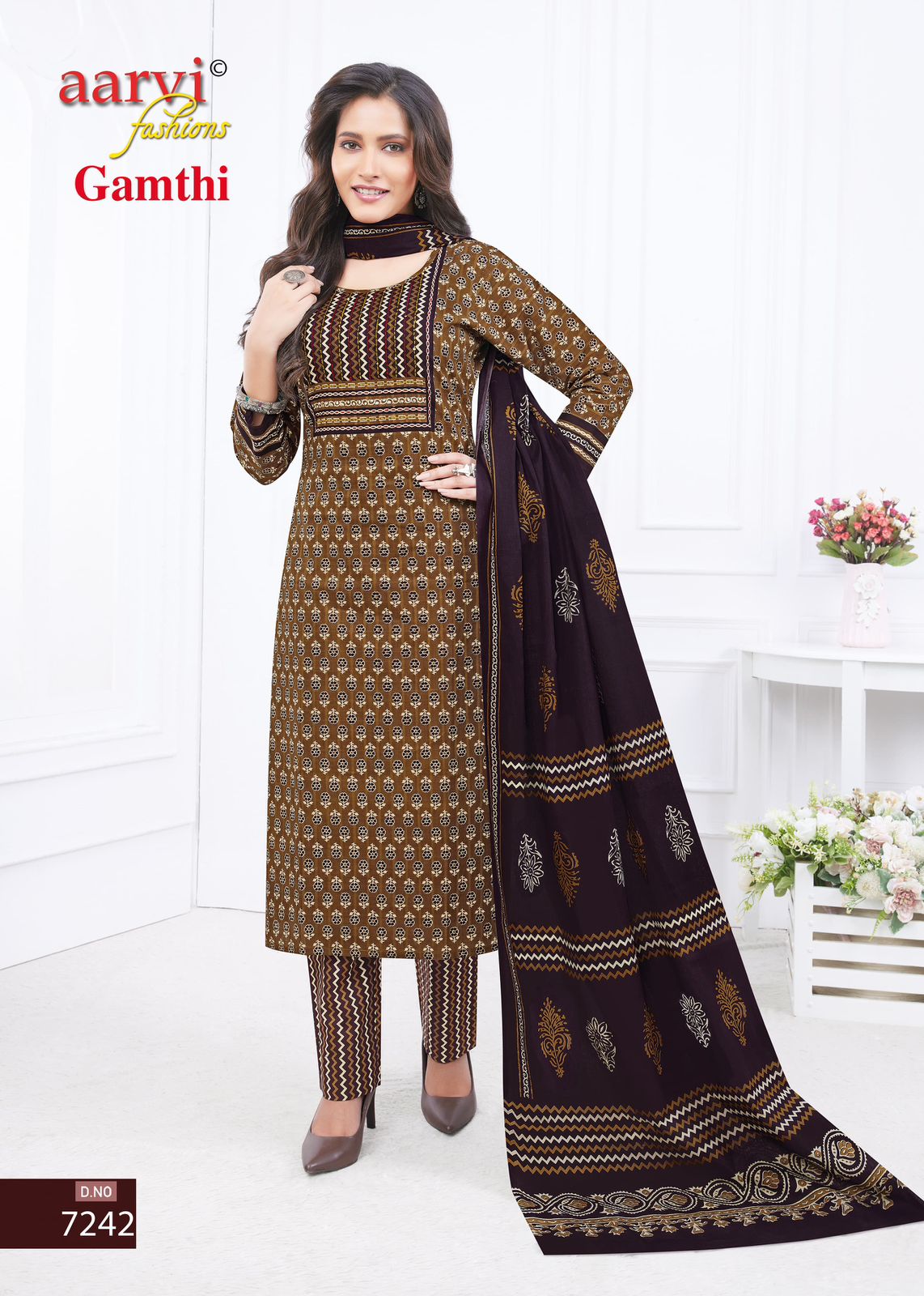 Gamthi Vol 3 Aarvi Fashions Cotton Readymade Pant Style Suits