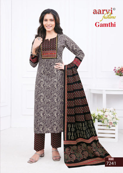 Gamthi Vol 3 Aarvi Fashions Cotton Readymade Pant Style Suits