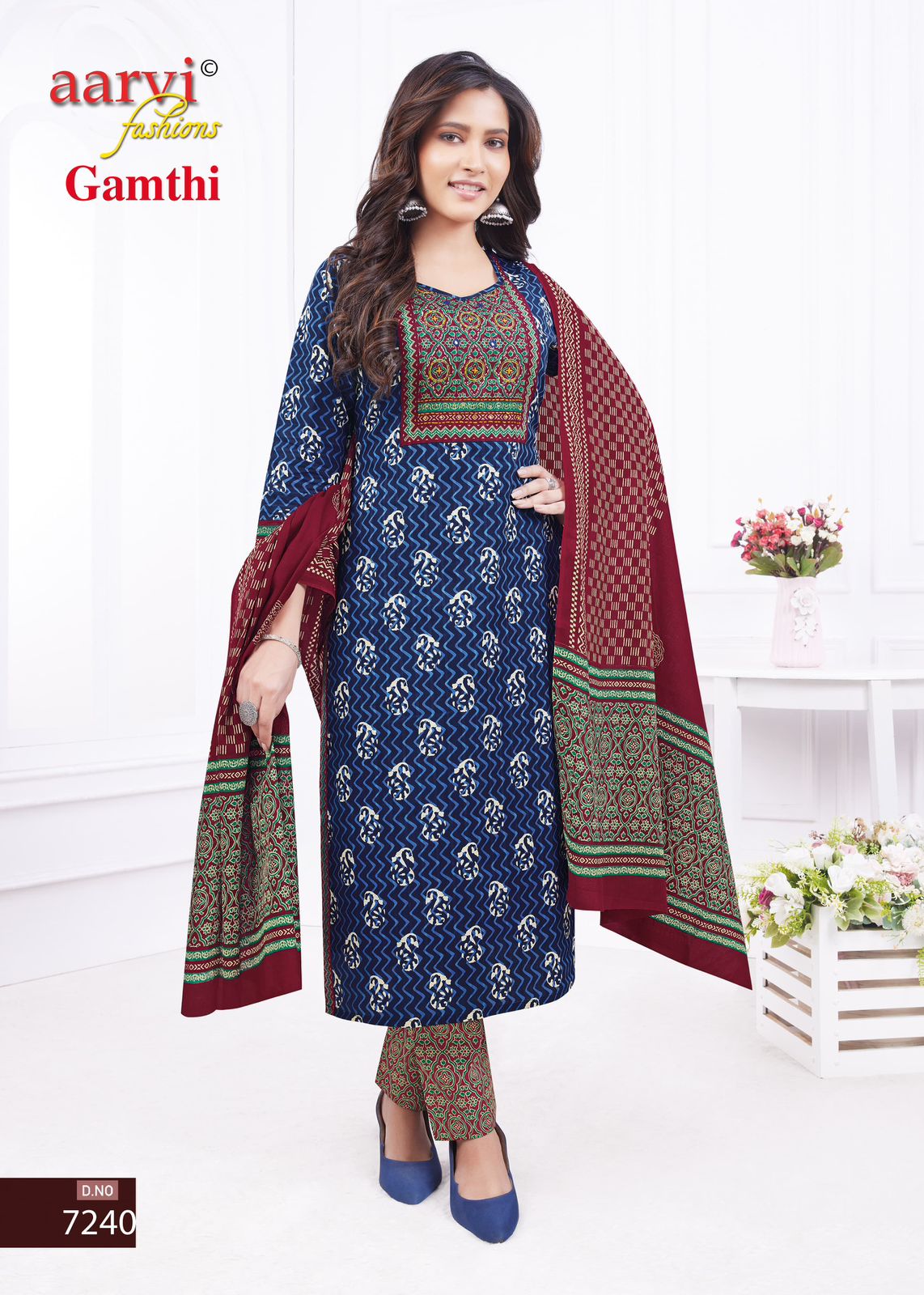 Gamthi Vol 3 Aarvi Fashions Cotton Readymade Pant Style Suits