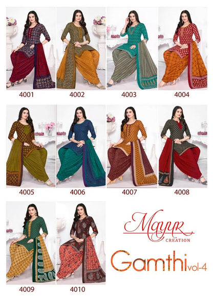 Gamthi Vol 4 Mayur Creation Cotton Dress Material