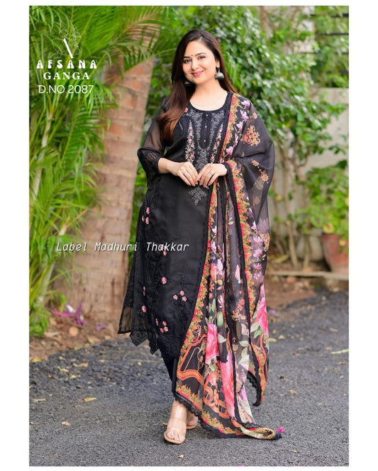 Ganga-2087 Afsana Organza Readymade Pant Style Suits