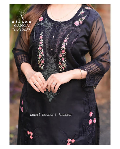 Ganga-2087 Afsana Organza Readymade Pant Style Suits