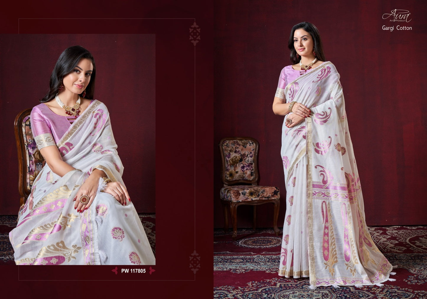 Gargi Cotton Aura Sarees