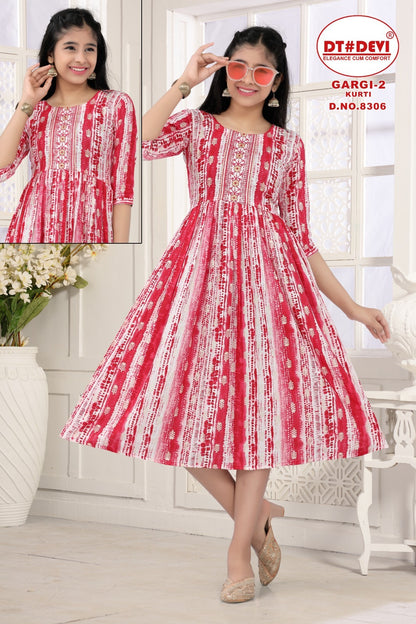 Gargi Vol 2-8306 Dt Devi Rayon Girls Anarkali Kurti