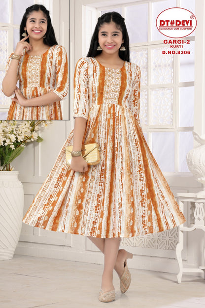 Gargi Vol 2-8306 Dt Devi Rayon Girls Anarkali Kurti