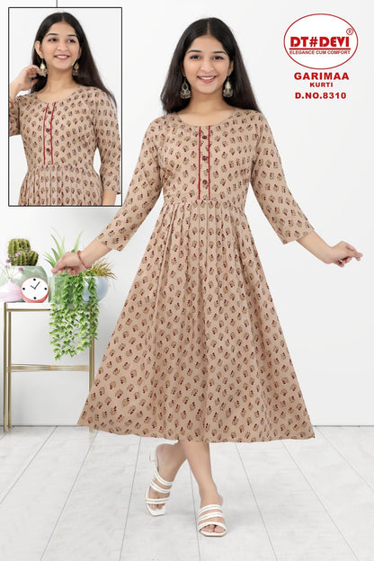 Garimaa-8310 Dt Devi Rayon Anarkali Kurtis