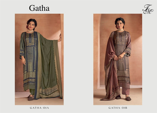 Gatha-01 Tm Silk Pant Style Suits