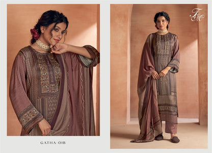 Gatha-01 Tm Silk Pant Style Suits