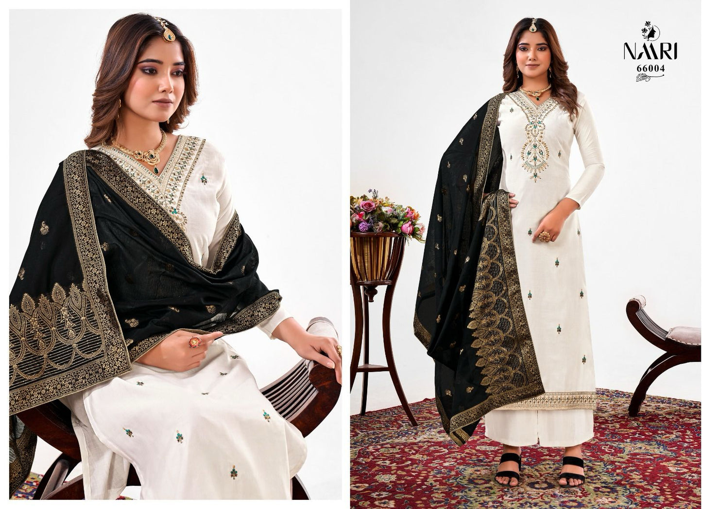 Gatha Naari Modal Silk Pant Style Suits