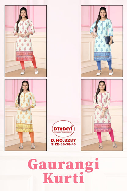 Gaurangi-8287 Dt Devi Cotton Girls Kurti
