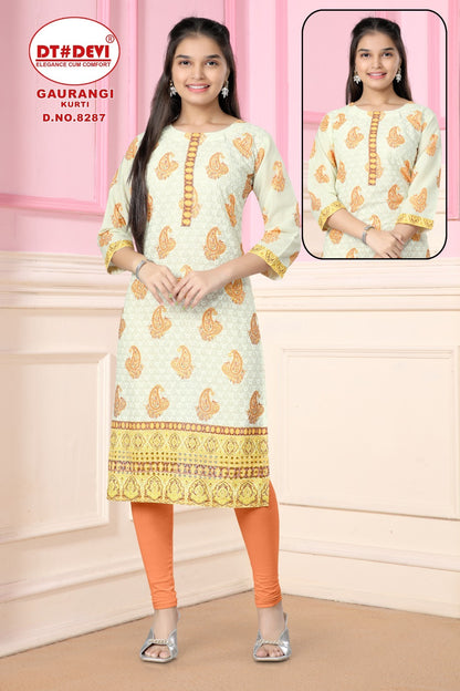 Gaurangi-8287 Dt Devi Cotton Girls Kurti