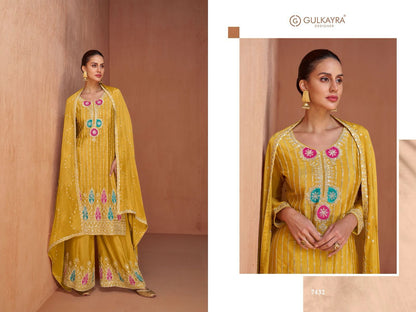 Gazal Gulkayra Designer Chinon Readymade Suits