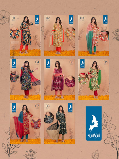 Gazal Kaya Rayon Readymade Pant Style Suits