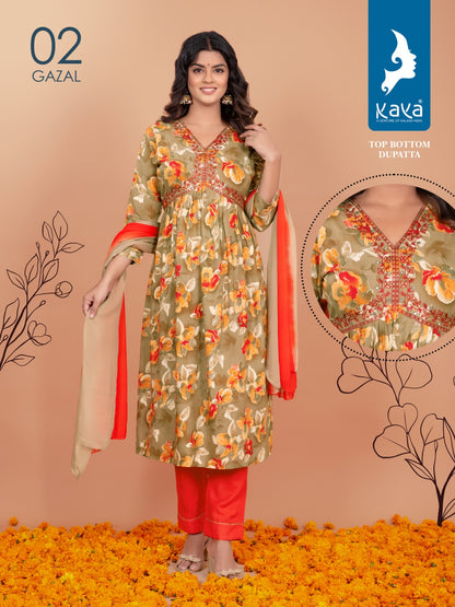 Gazal Kaya Rayon Readymade Pant Style Suits