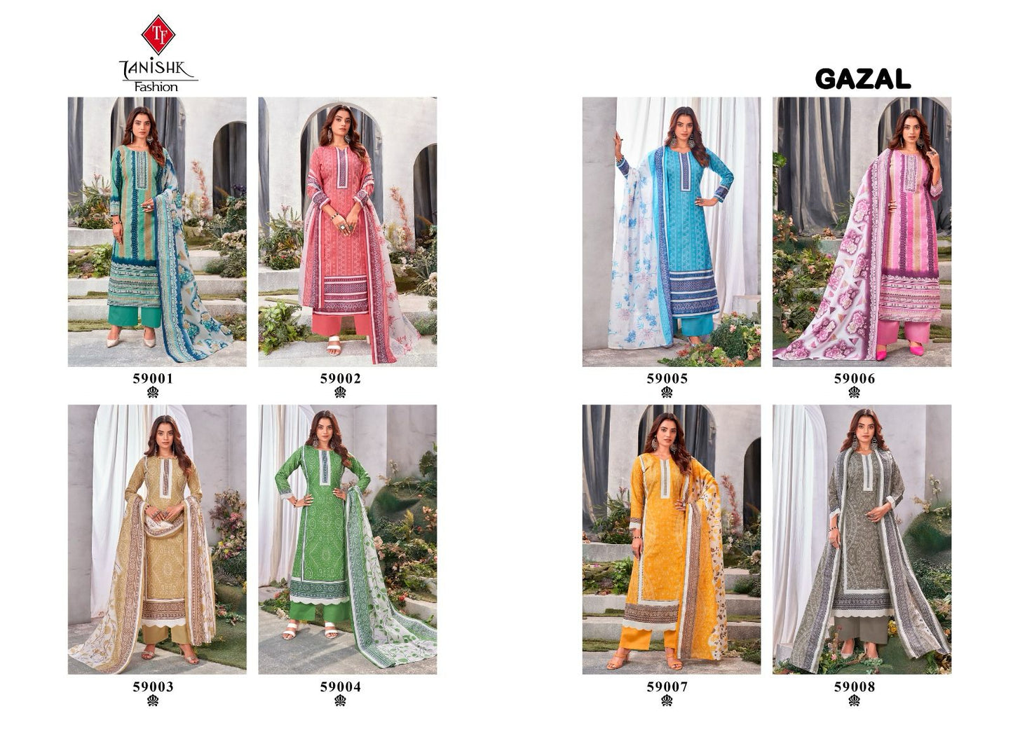 Gazal Tanishk Fashion Lawn Cotton Plazzo Style Suits