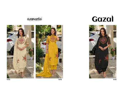 Gazal Zaveri Roman Silk Readymade Pant Style Suits