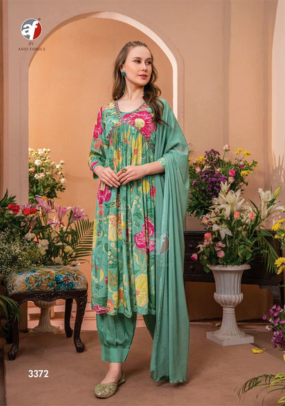 Geet Afgani Af Natural Crepe Readymade Suits