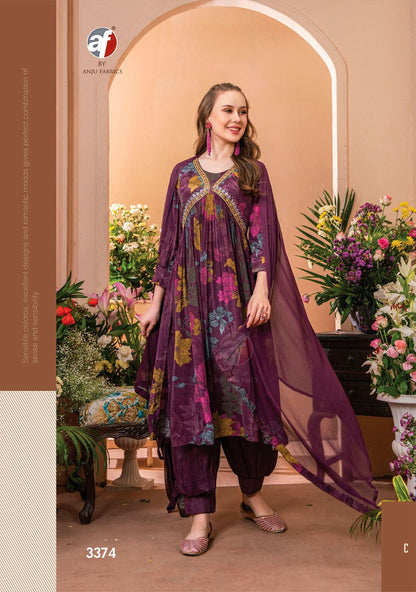 Geet Afgani Af Natural Crepe Readymade Suits