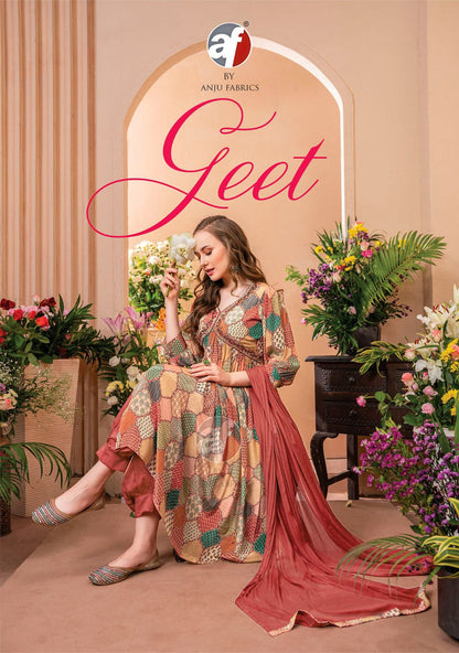 Geet Afgani Af Natural Crepe Readymade Suits