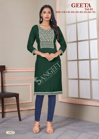 Geeta Vol 3 Banwery Bombay Knee Length Kurtis