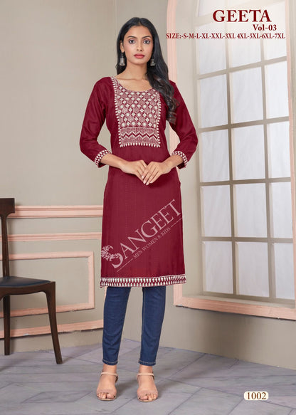 Geeta Vol 3 Banwery Bombay Knee Length Kurtis