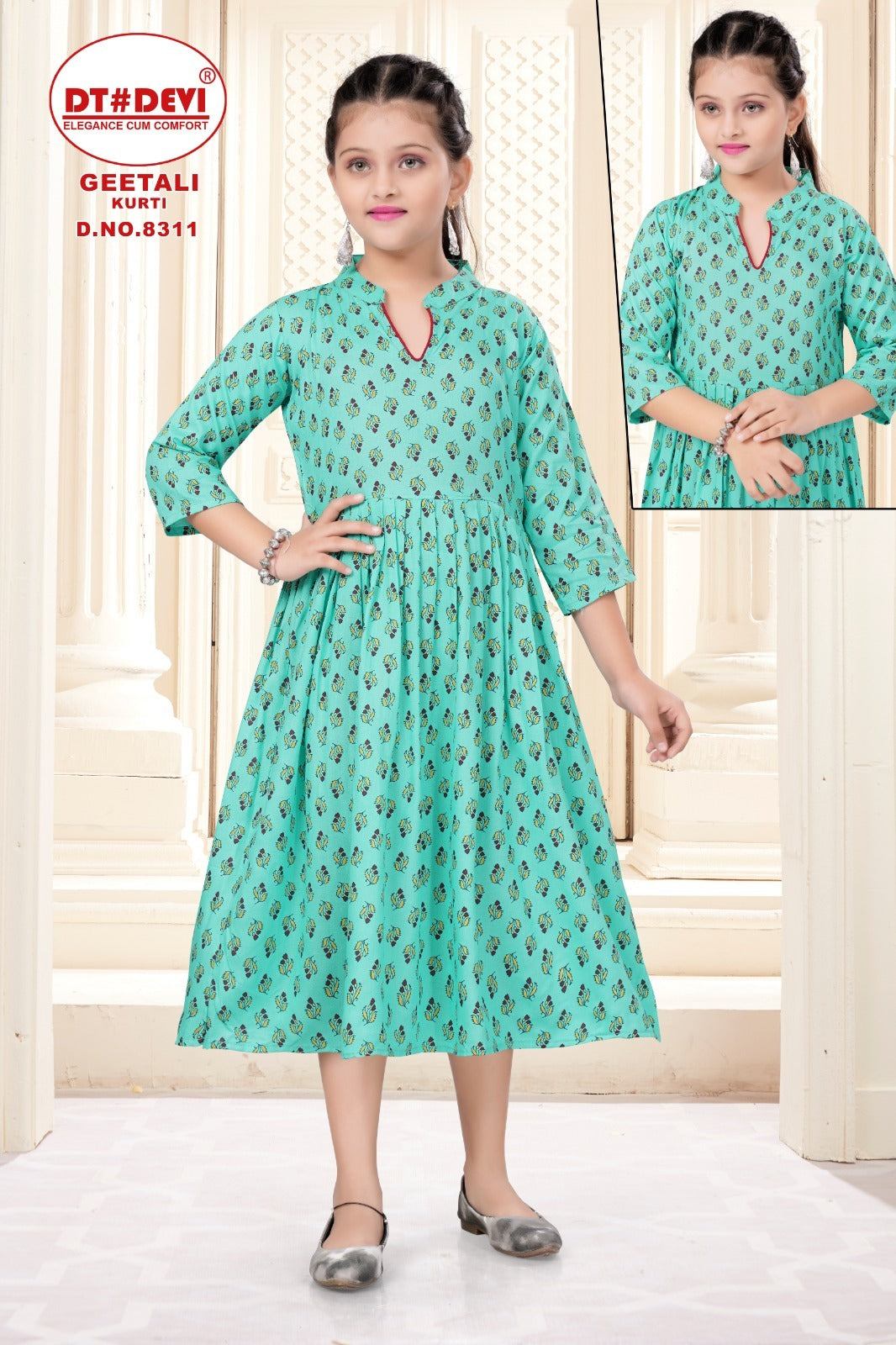 Geetali-8311 Dt Devi Rayon Girls Anarkali Kurti