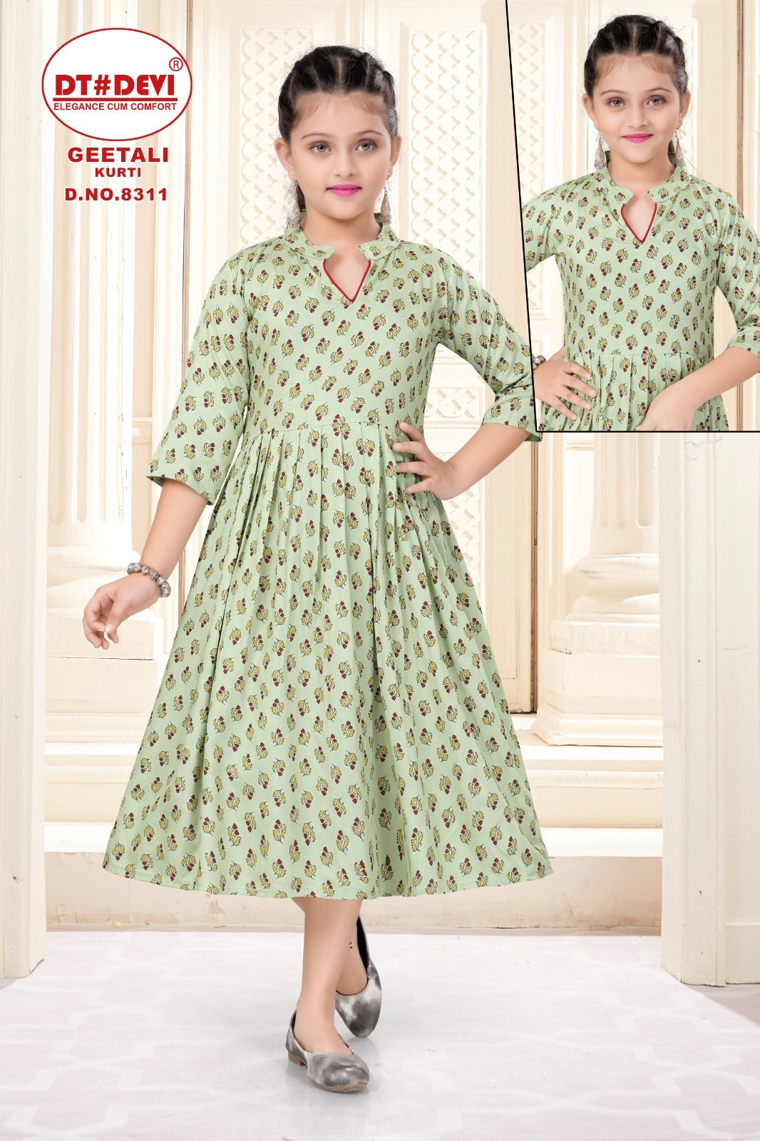 Geetali-8311 Dt Devi Rayon Girls Anarkali Kurti