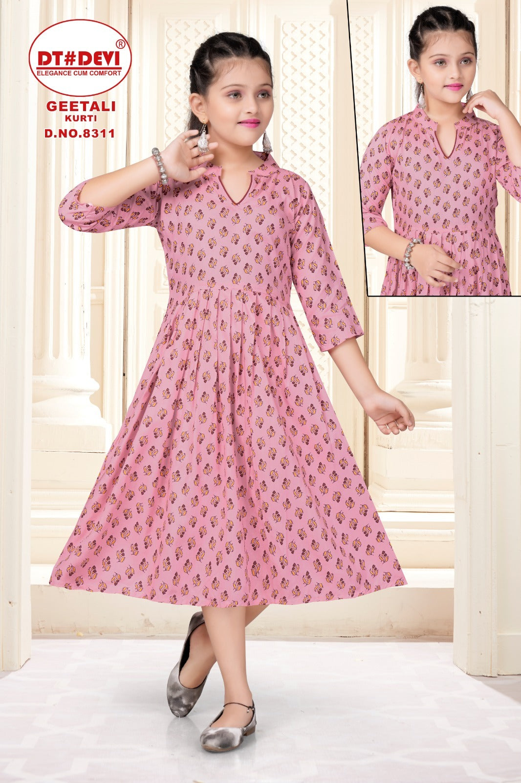 Geetali-8311 Dt Devi Rayon Girls Anarkali Kurti