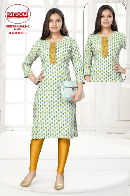 Geetanjali-2-8366 Dt Devi Cotton Girls Kurti