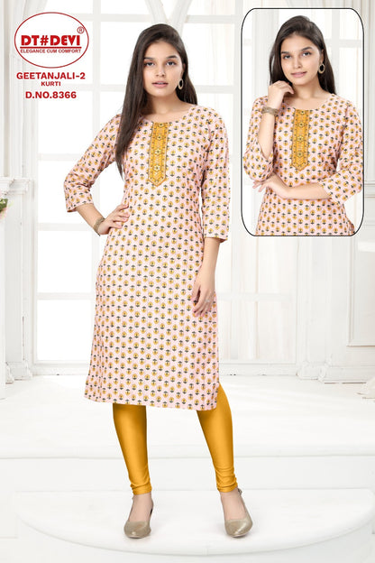 Geetanjali-2-8366 Dt Devi Cotton Girls Kurti