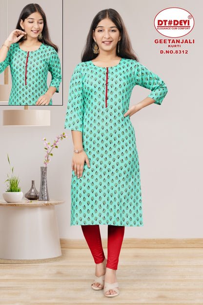 Geetanjali-8312 Dt Devi Rayon Knee Length Kurtis