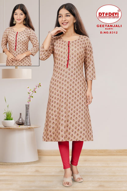 Geetanjali-8312 Dt Devi Rayon Knee Length Kurtis