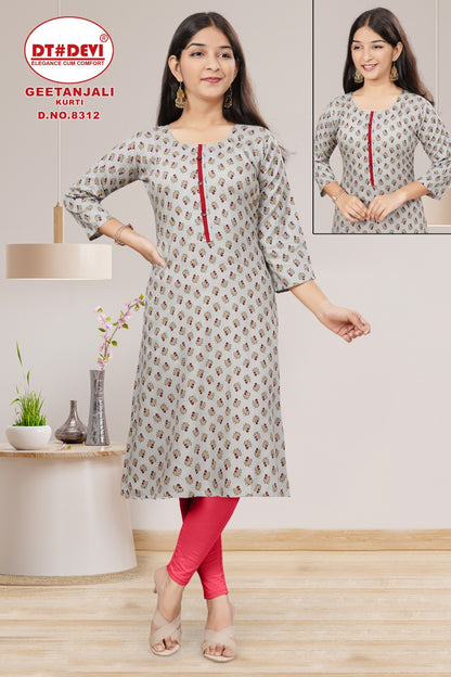 Geetanjali-8312 Dt Devi Rayon Knee Length Kurtis