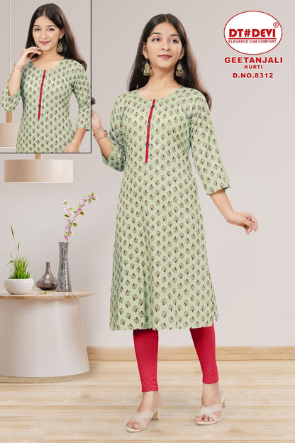 Geetanjali-8312 Dt Devi Rayon Knee Length Kurtis