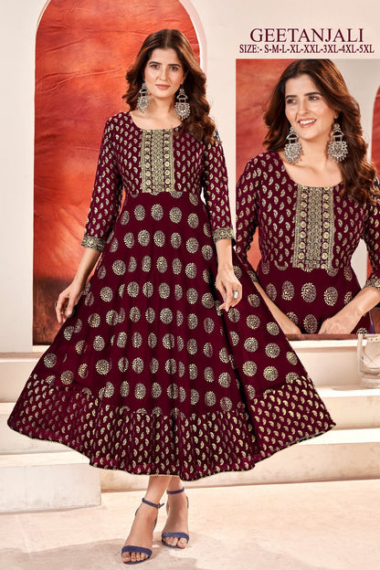 Geetanjali Banwery Fox Georgette Anarkali Kurtis
