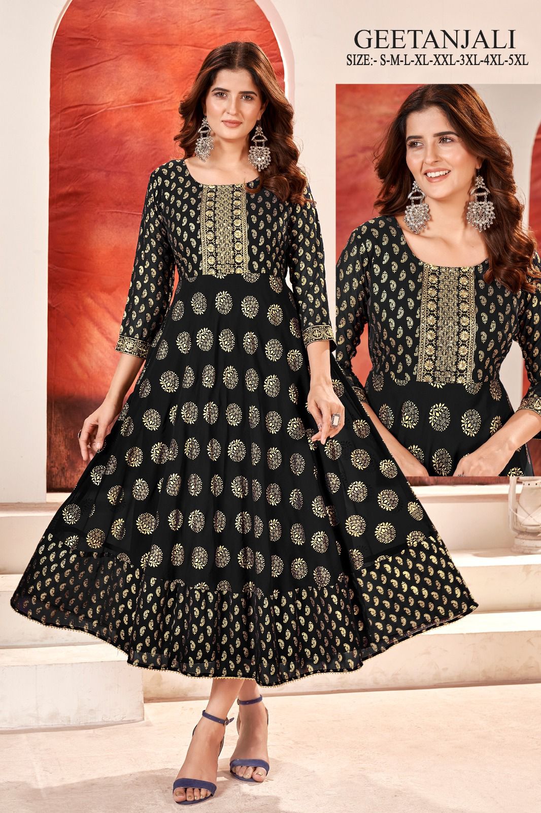 Geetanjali Banwery Fox Georgette Anarkali Kurtis