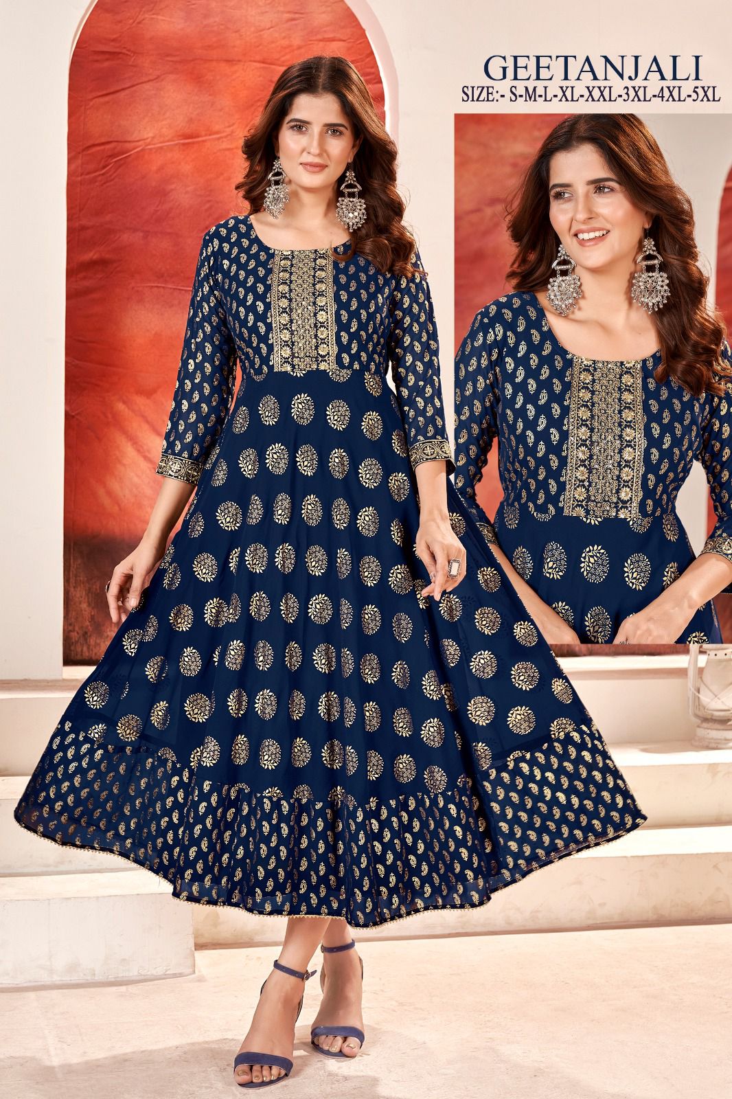 Geetanjali Banwery Fox Georgette Anarkali Kurtis