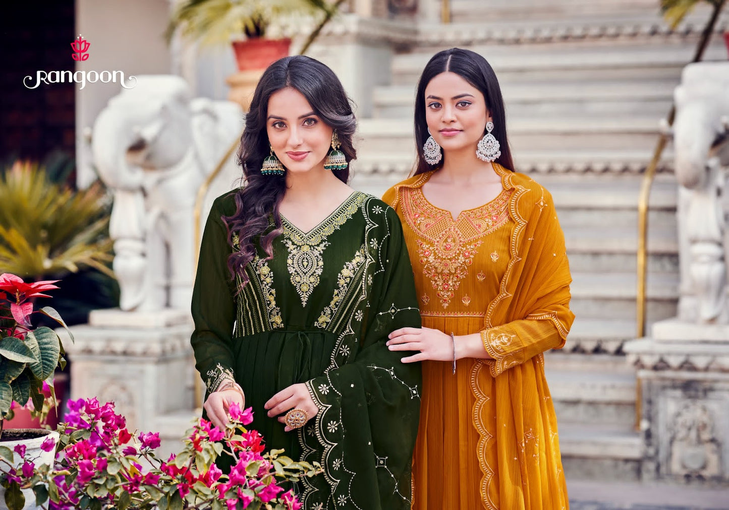 Geetanjali Rangoon Silk Readymade Anarkali Suits