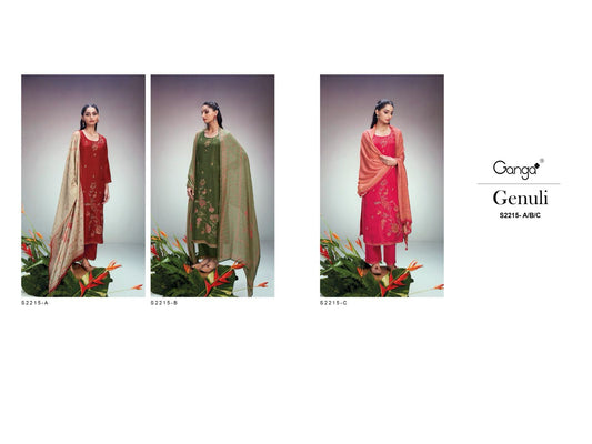 Genuli 2215 Ganga Habutai Silk Plazzo Style Suits