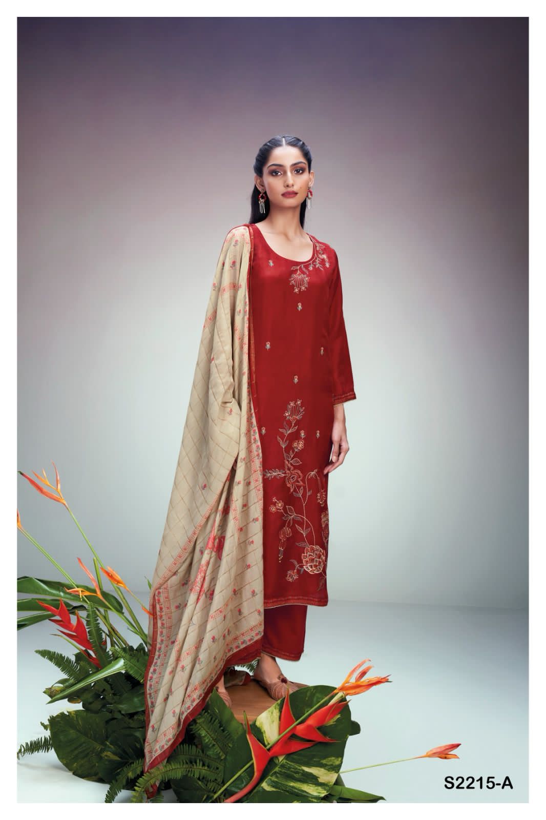 Genuli 2215 Ganga Habutai Silk Plazzo Style Suits
