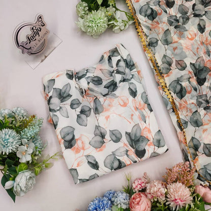 Georgette 211023 Gangour Fancy Gown Dupatta Set