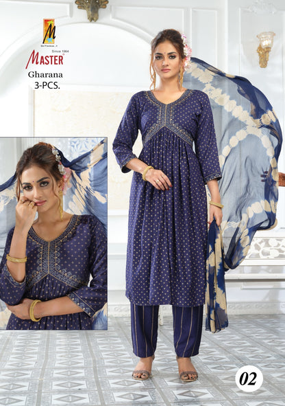 Gharana Master Rayon Readymade Pant Style Suits