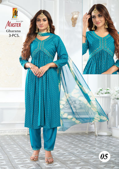 Gharana Master Rayon Readymade Pant Style Suits