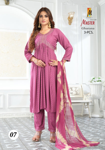 Gharana Master Rayon Readymade Pant Style Suits