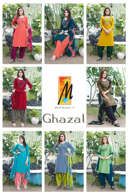 Ghazal Vol 2 Master Rayon Readymade Patiyala Suits